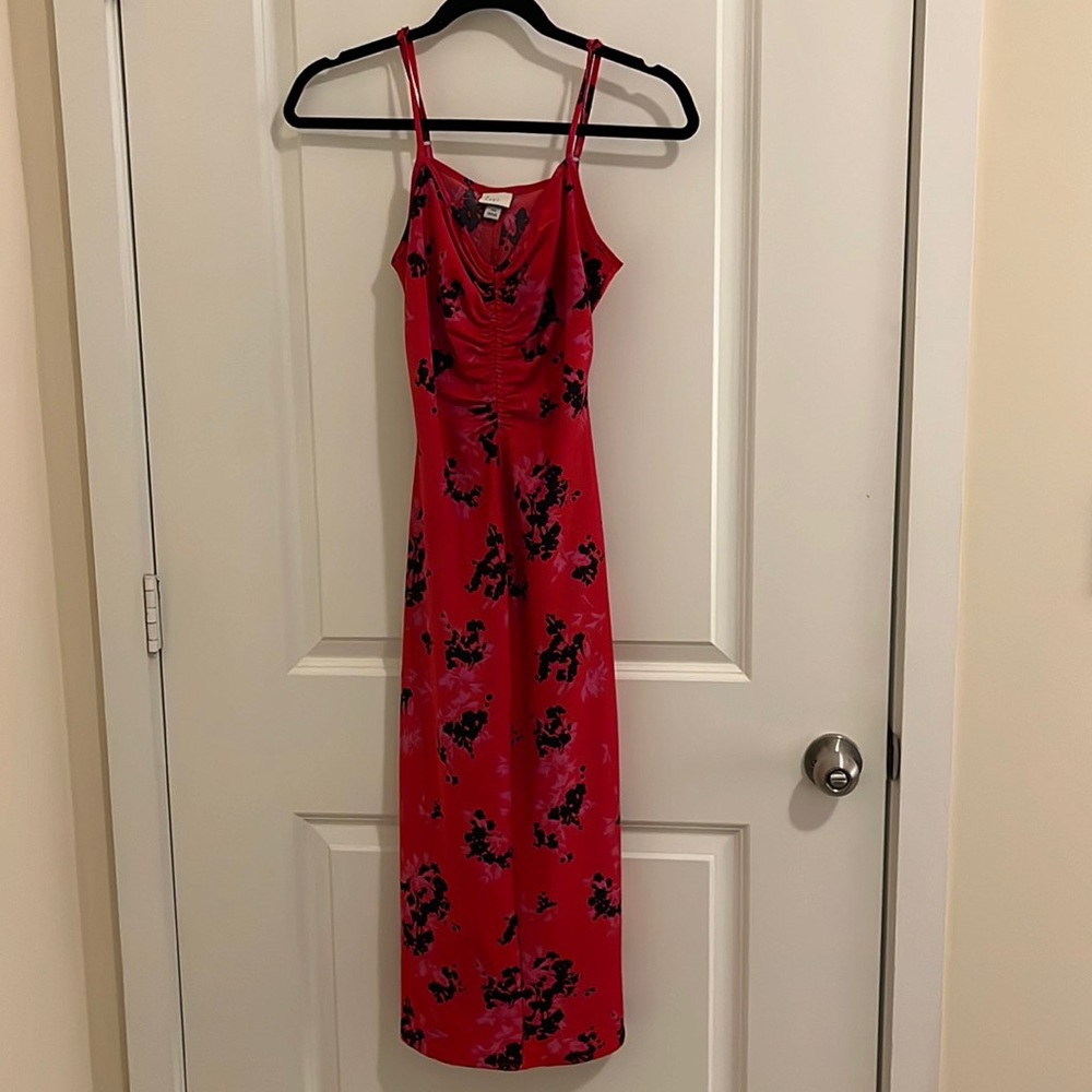 Floral Red Slip Dress